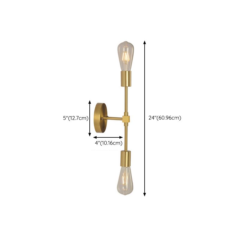 Modern Metal Wall Sconce Cylinder Shape Vanity Lamp for Bathroom in Gold