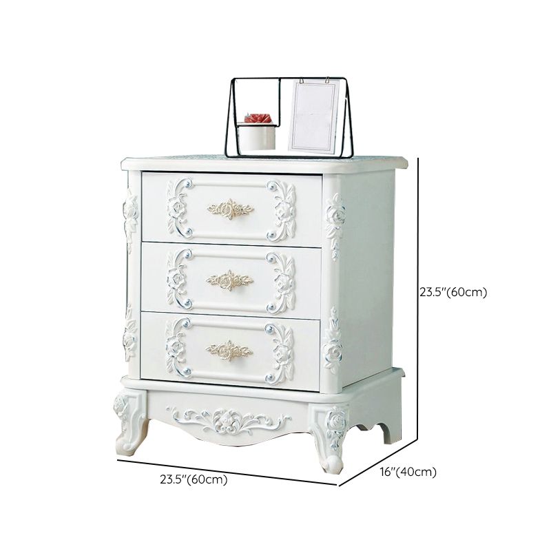 Traditional Wooden Storage Chest Home Vertical Chest in White with Drawers