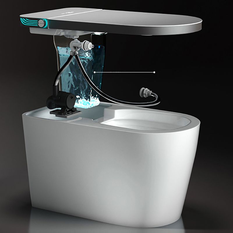 Contemporary Siphon Jet Toilet Bowl Polished Finish All-In-One Toilet