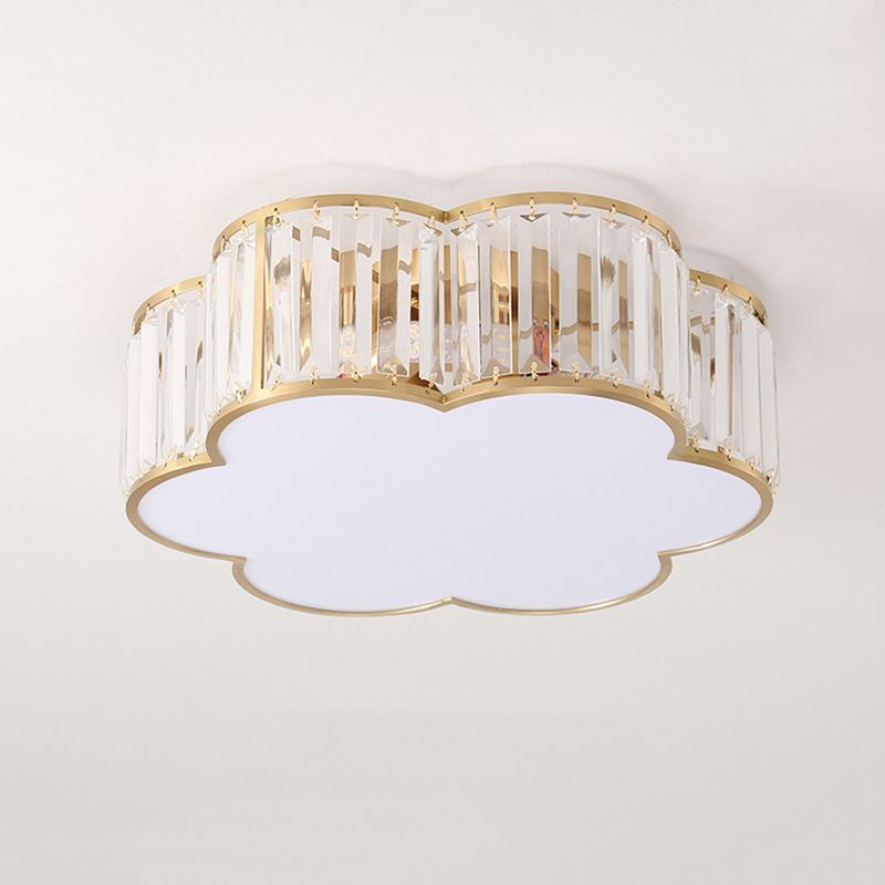 Plafonnier géométrique en laiton de style rétro colonial, plafonnier d'intérieur en cuivre avec abat-jour en cristal