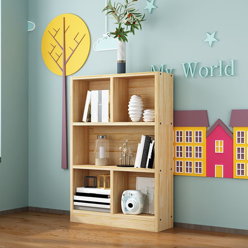 Contemporary Wood Bookcase Standard Bookshelf for Home Office 9.4" Wide