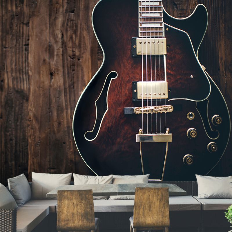 Guitar Water Resistant Mural Modern Washable Living Room Wall Art, Custom Print