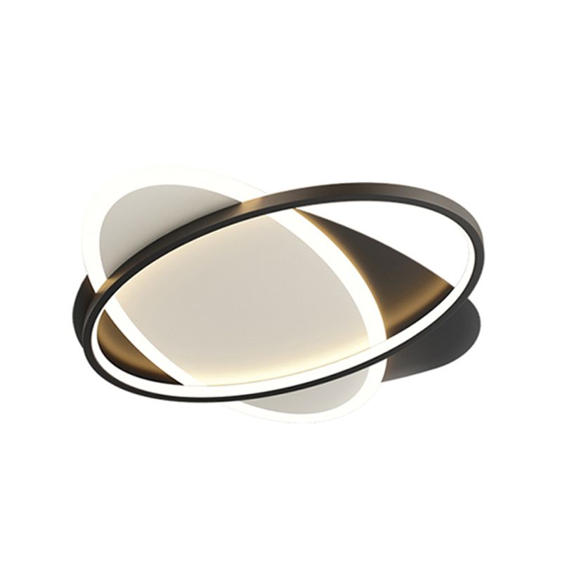 Lámparas de techo empotradas con forma ovalada de metal, estilo moderno, 2 luces