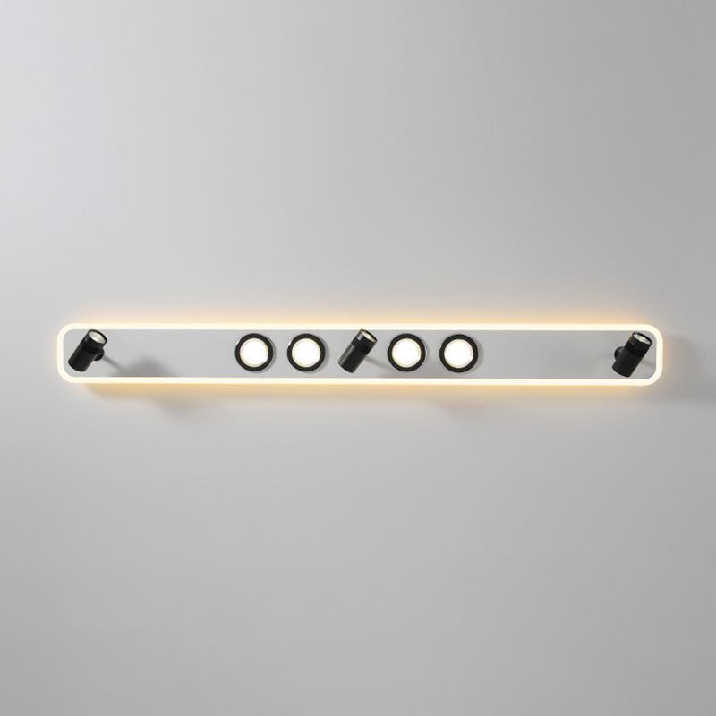 Plafonnier LED sur Rail en forme d'ellipse, montage encastré en fer, Style moderne et Simple, pour allée de salon