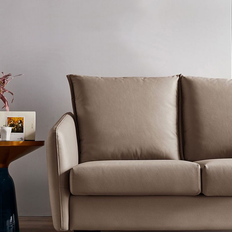 34.3" Wide Contemporary Style Sofa Faux Leather Seating with Pillows