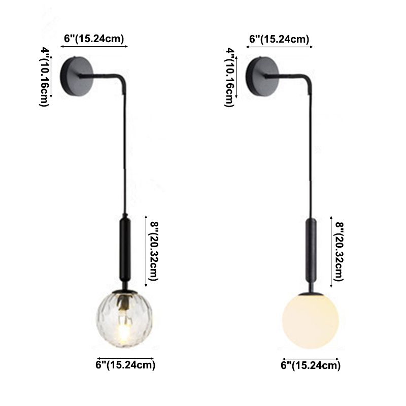 Modern Style Metal Ball Wall Lighting Fixtures 1 Light Wall Mounted Light Fixture
