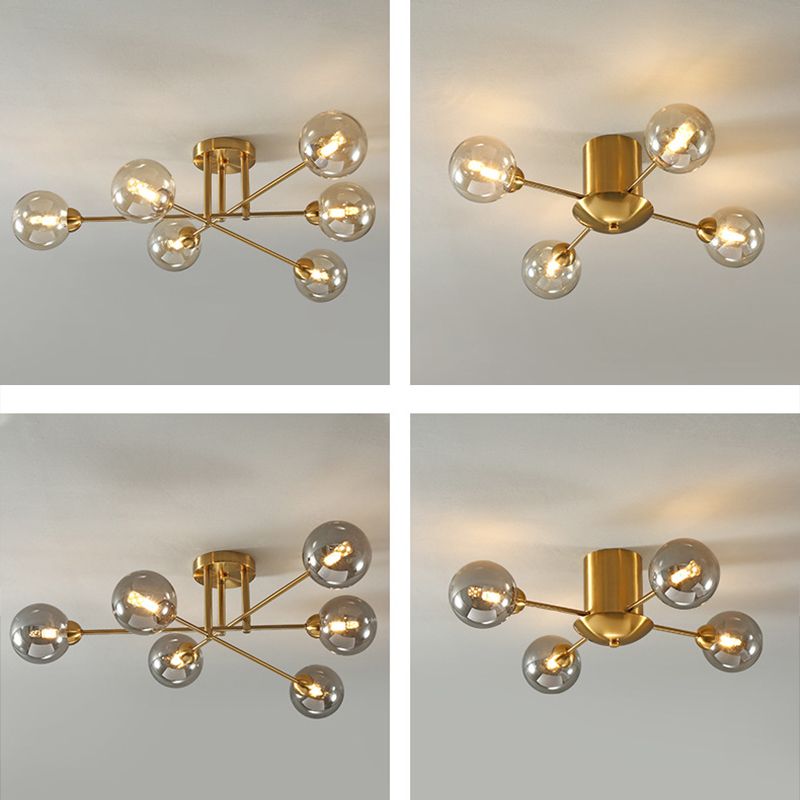 Luz de techo de vidrio moderno de lámpara de montaje de techo esférico