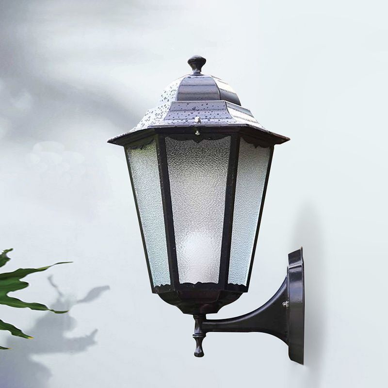 Single-Bulb Wall SCONCE Vintage aluminium lantaarn Wall gemonteerde verlichting voor tuin