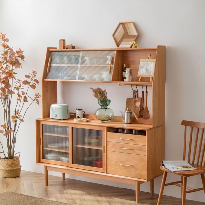 Contemporary Style Sideboard Solid Wood Sideboard for Dining Room