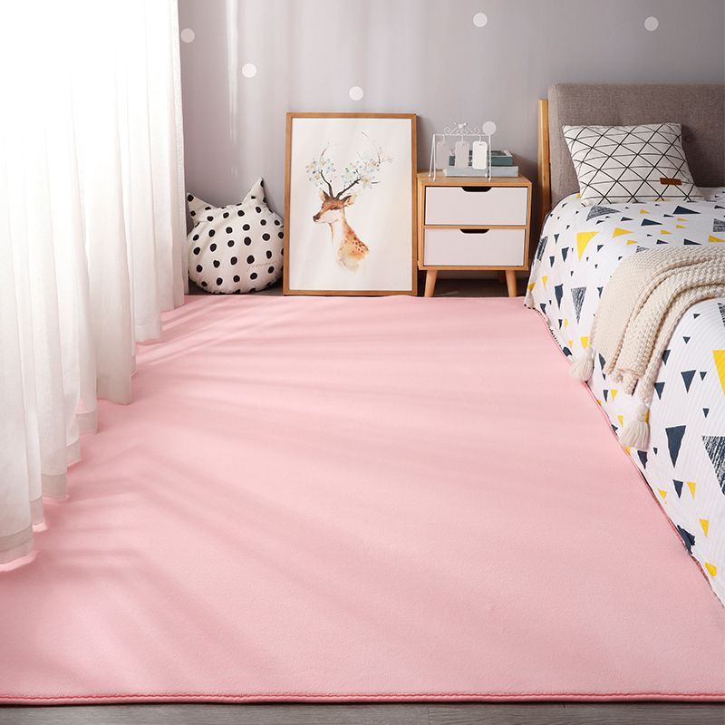Tapis contemporain solide à shag en polyester
