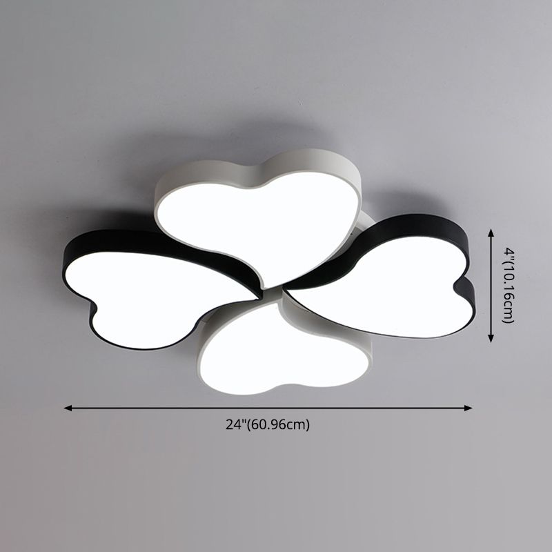 Moderne minimalistische LED Deckenleuchte Schmiedeeisen Herz-Shaped Flush Mount mit Acryl-Farbton