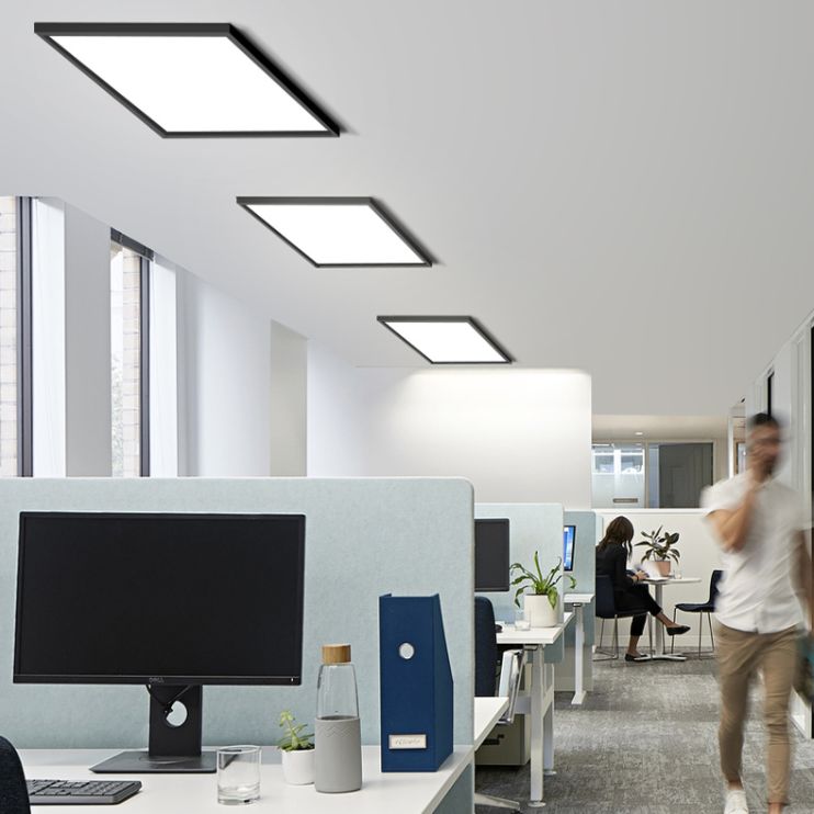 Plafonnier LED carré moderne à 1 lumière en aluminium pour bureau