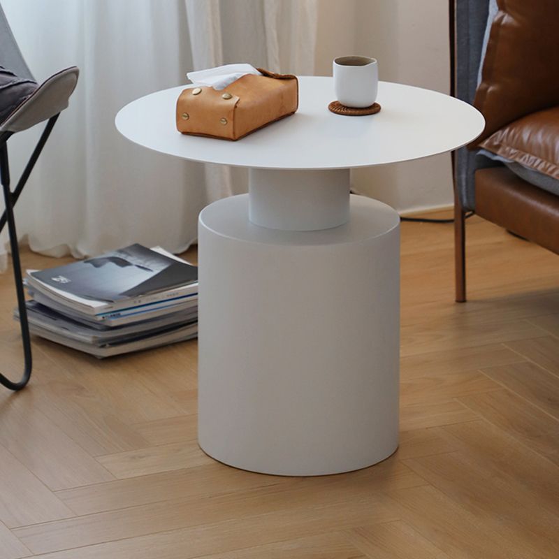 Pedestal Metal Coffee Table Contemporary Cocktail Table in Black/White