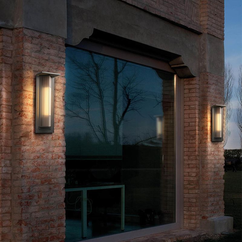 Contemporary Wall Sconce Black Outdoor Wall Light Fixture with Metal