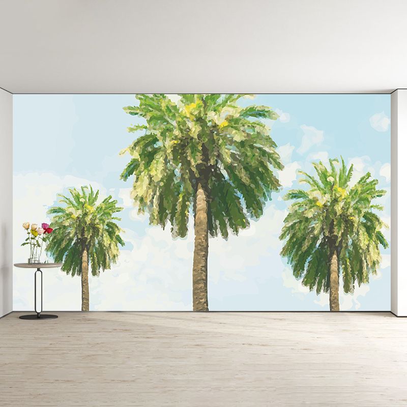 Tropical Plants Mural Tropical Style Mildew Resistant for Meeting Room