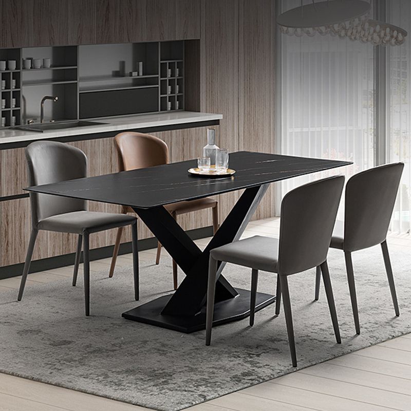 Faux Leather Kitchen Dining Armless Chair Upholstered Dining Chair