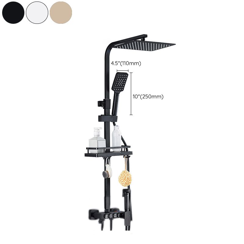 Modern Pressure Balanced Diverter Valve Shower Faucet Square Shower System on Wall