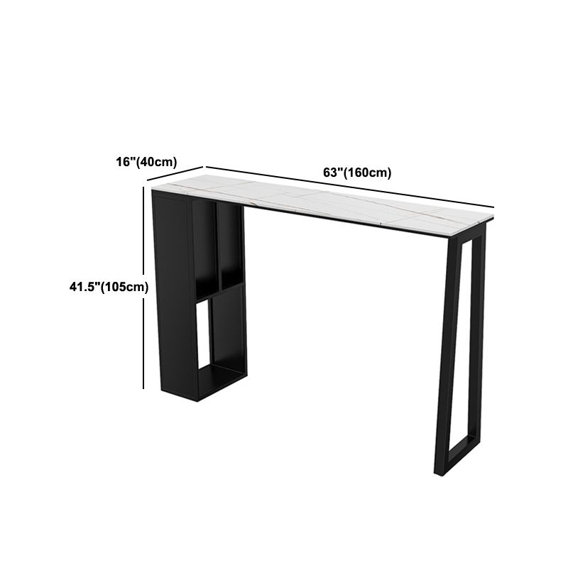 Contemporary Bar Table Set 1/2/3 Pcs Stone Bar Table and Stools with Metal Base