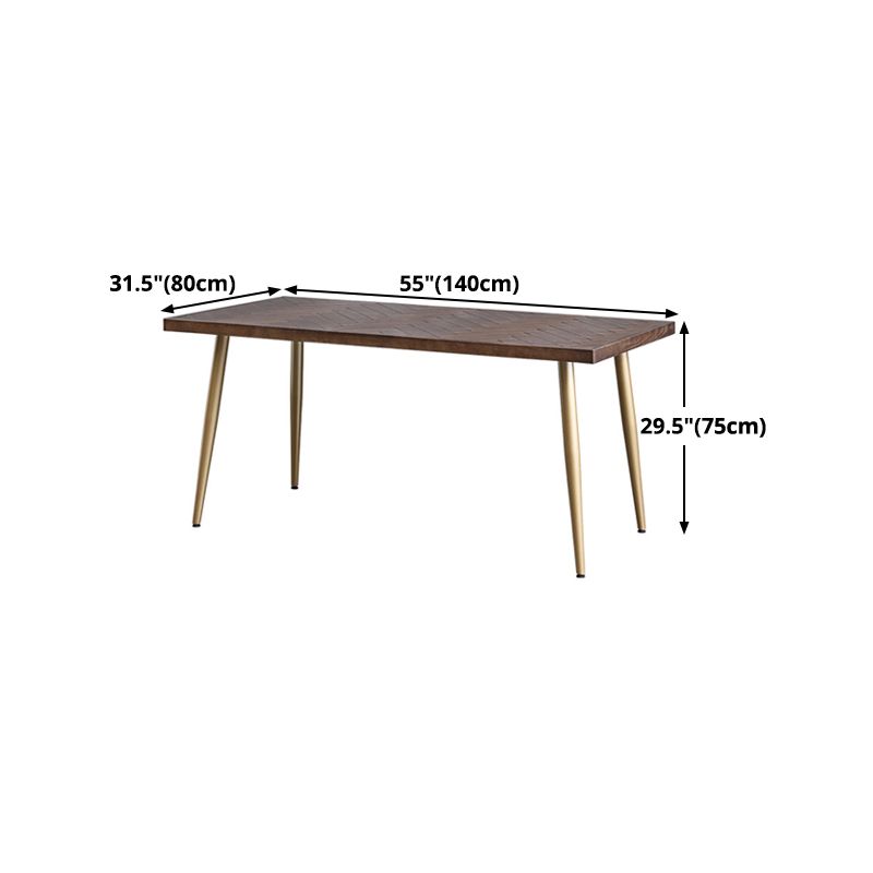 Rectangle Dining Side Table Traditional Luxury Solid Wood Dinner Table with 4 Legs