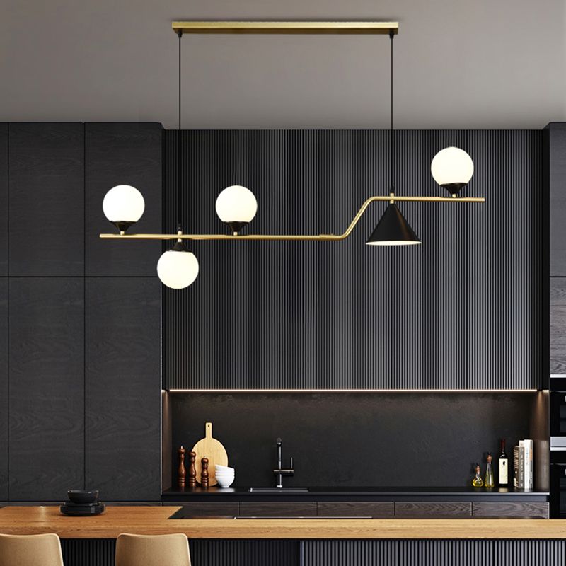 Contemporary Island Light Globe Glass Island Lights for Kitchen