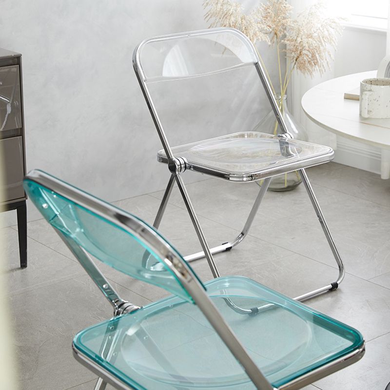 Sillas de comedor de estilo moderno, sillas laterales sin brazos con respaldo abierto y patas de metal para cocina