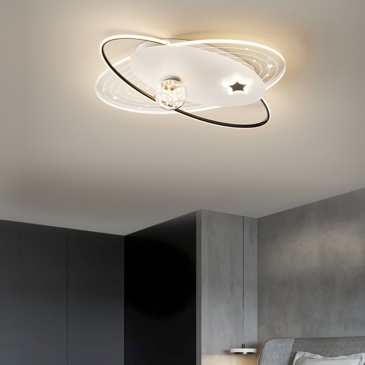 Assunzione moderna a filo in stile moderno a 4 luci a 4 luci in finitura nera