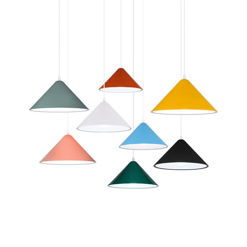 1-Licht-Speisesaal Anhänger Makkaron mehrfarbiger Hanglicht mit konischem Metallschatten
