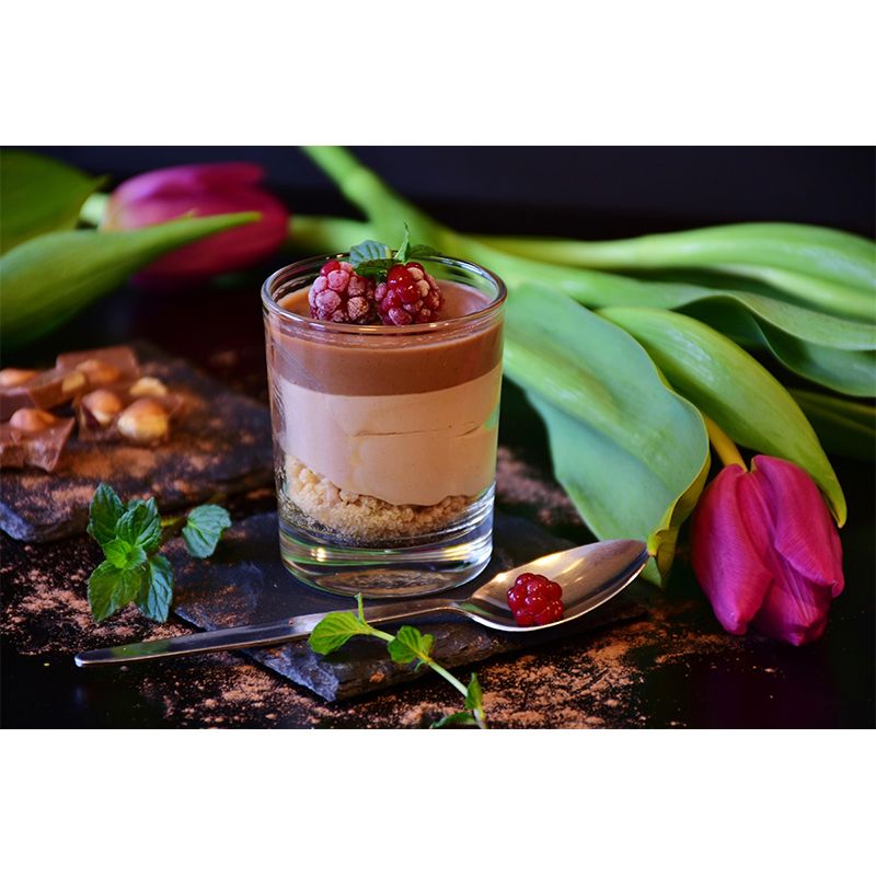 Contemporary Chocolate Mousse Wall Mural Environment Friendly Wallpaper for Cake Shop