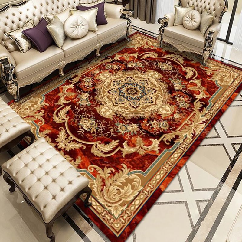 Marble Effect Rug Classic European Style Carpet Friendly Washable Area Rug for Home Decoration