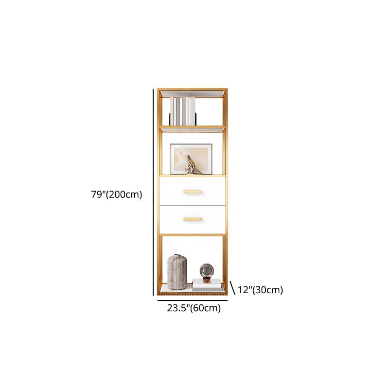 78.74"H Bookshelf Contemporary Style Bookcase with 2 Drawers for Home Office