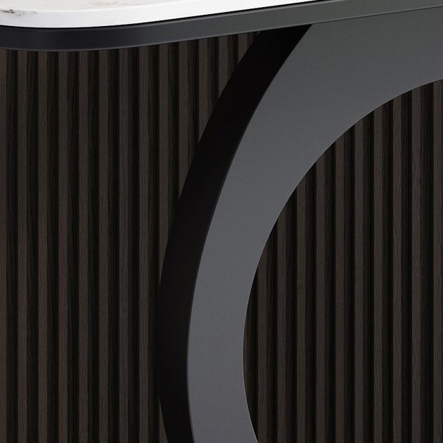 31.5" Tall Modern Console Table 1-shelf Half Moon Accent Table for Hall