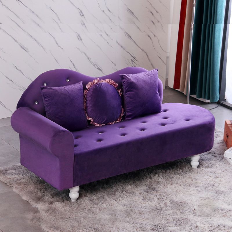 French Country Upholstered Chaise Lounge Couch Velvet Chaise Lounge