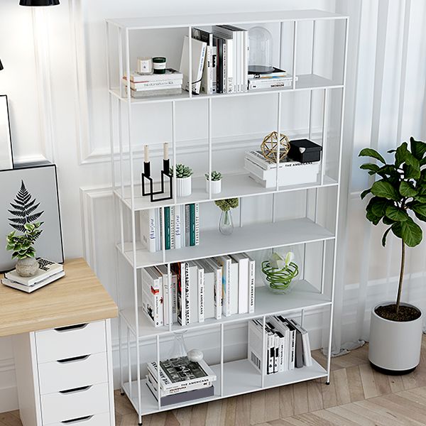 Industrial Style Metal Bookshelf 5-shelf Open Shelf Bookcase for Home