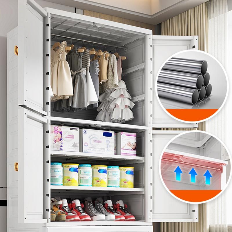 Contemporary Wardrobe Cabinet Plastic Hinged Wardrobe Armoire