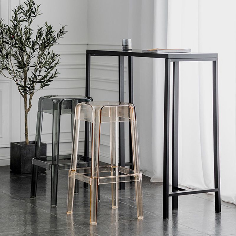 Contemporary Backless Bar-stool Plastic Counter Bar Stool with Plastic Legs for indoor