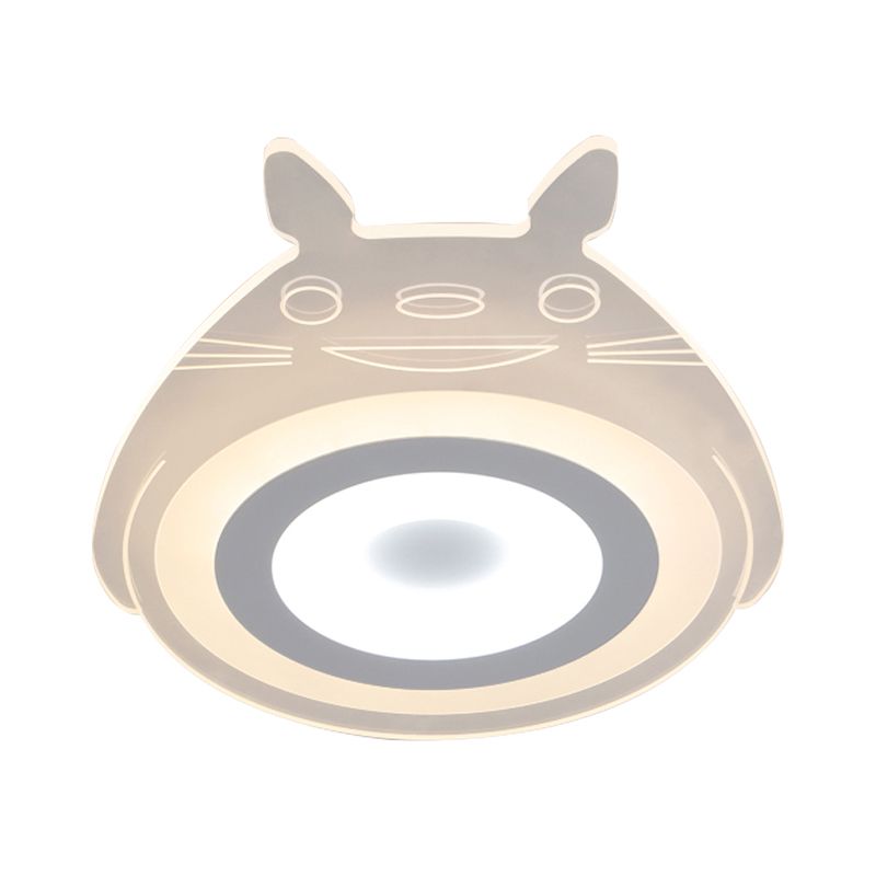Cartoon Character Pet Ceiling Fixture Animal Acrylic LED Ceiling Mount Light in White for Baby Room