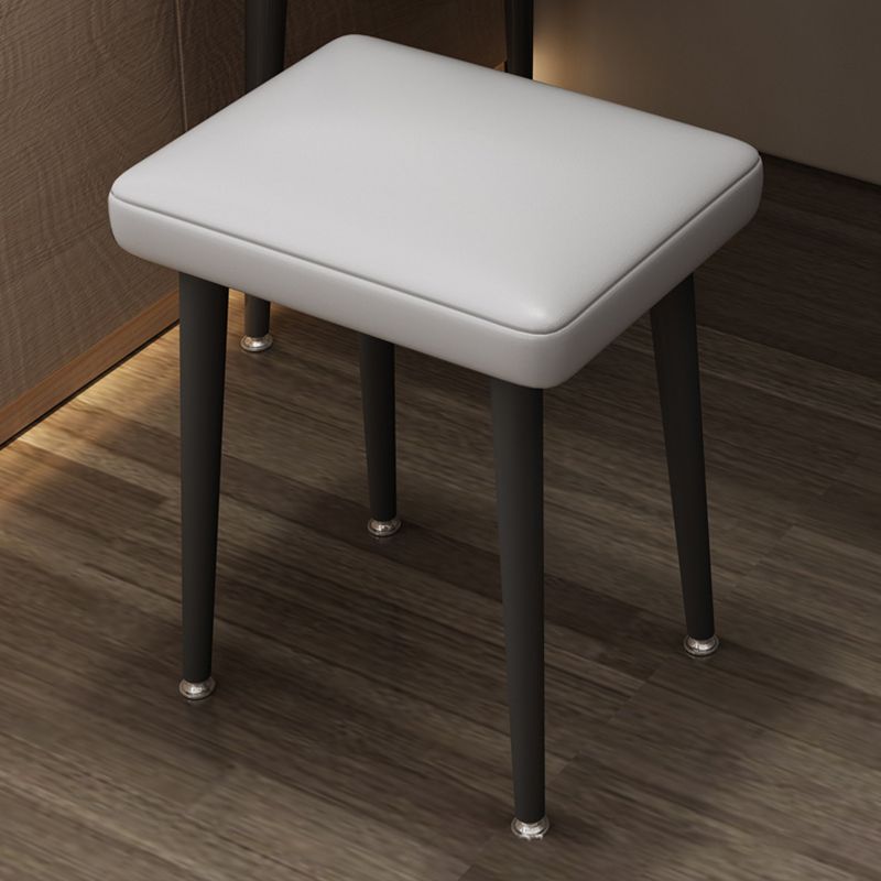 2 Pieces Vanity Set Glass Top Make-up Vanity Table Set in Gray