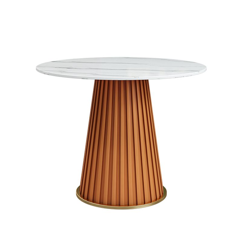 Glam 1/5 Pieces Dining Set Circular Stone Dining Table for Dining Room