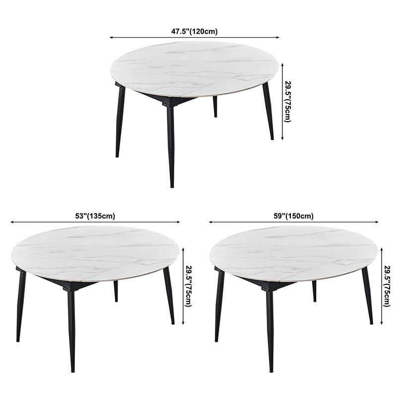 Table de salle à manger rectangulaire de 4 pieds en pierre de style Simplicity avec abattant