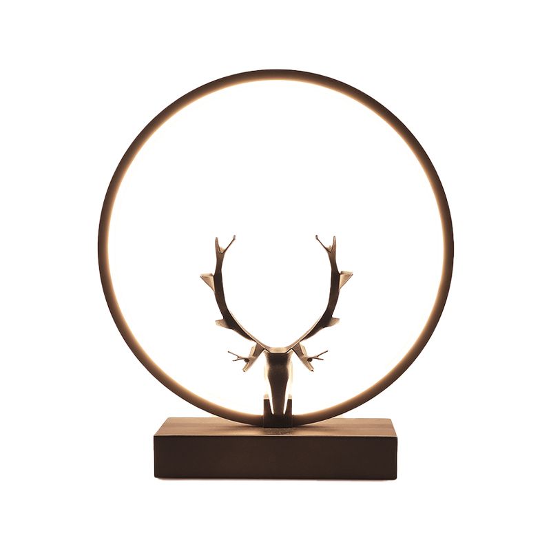 Metal Circle Table Lamp Nordic Antler Shape 1 Light Desk Lamp for Bedroom