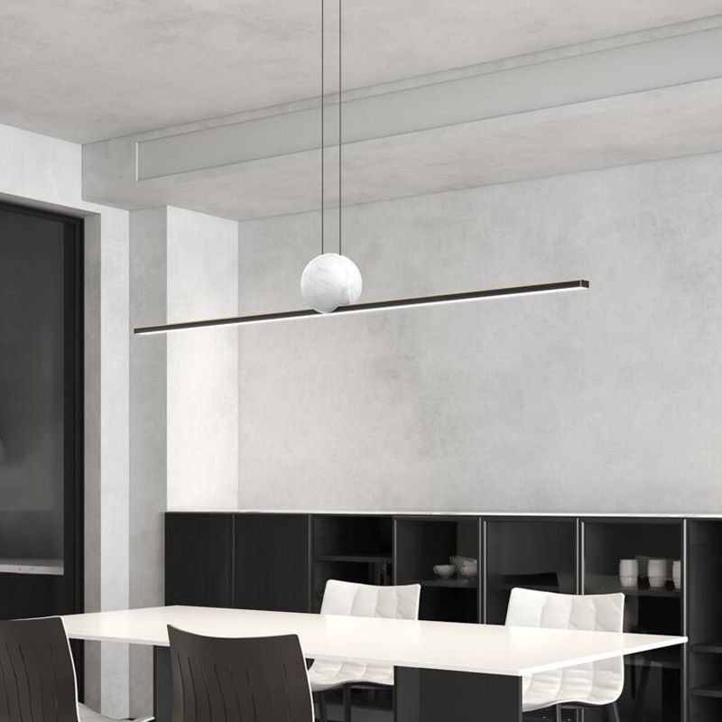 Simple Shape Modern Pendant Lighting Fixtures Metal 1 Light Island Light Fixture for Dining Room