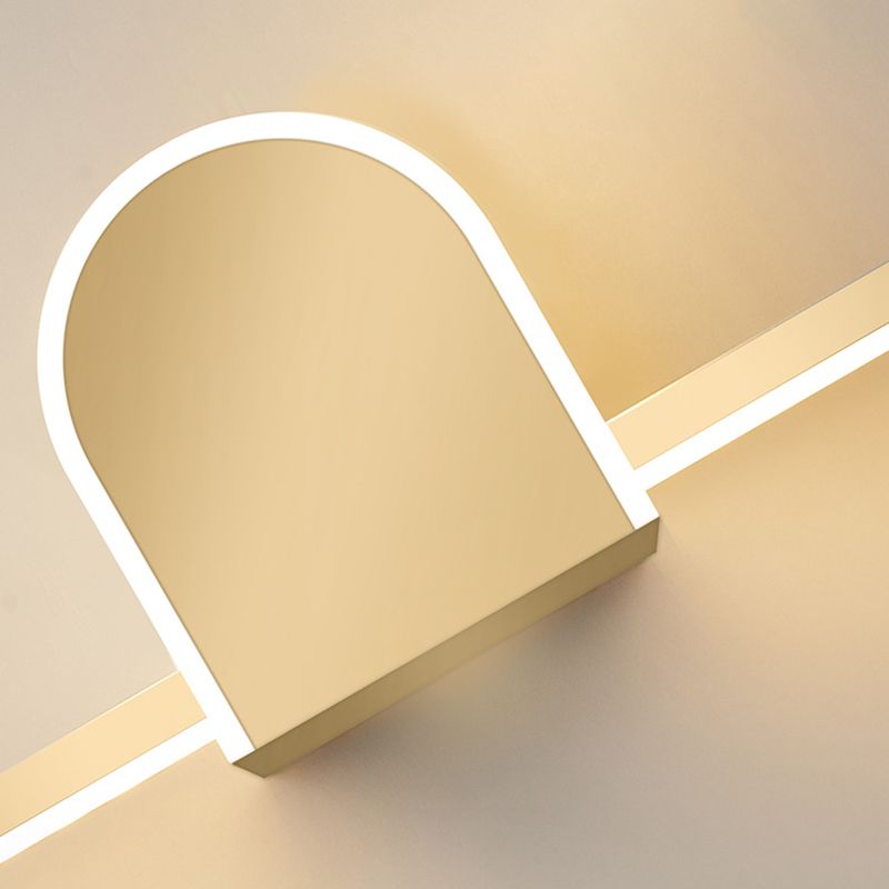 Metal Linear Wall Vanity Light Modern Style 1 Light Vanity Lighting Ideas in Gold