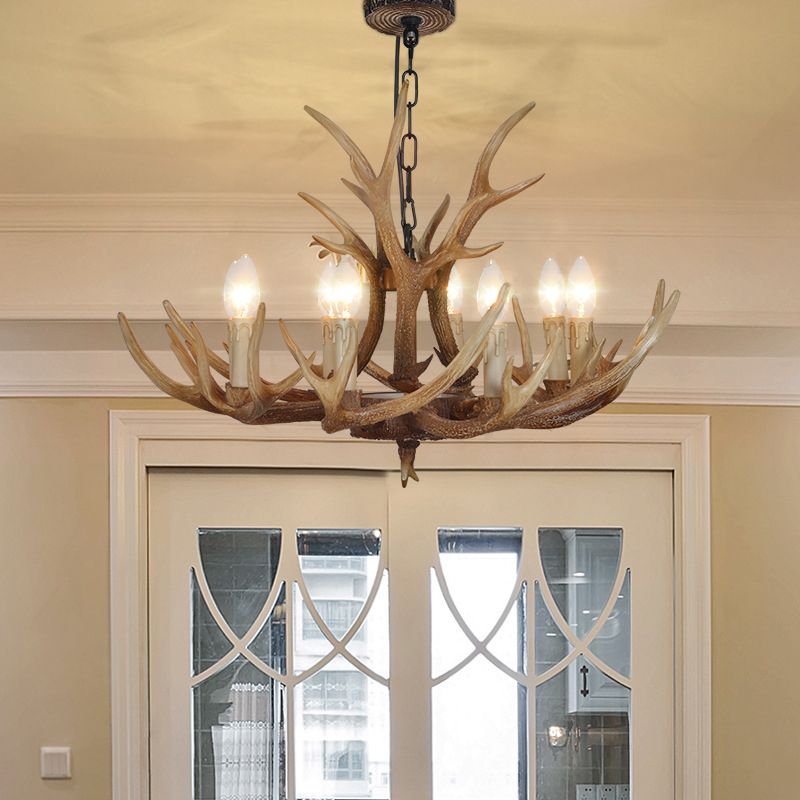 Unique Shape Resin Hanging Ceiling Light American Style Multi Lights Hanging Light