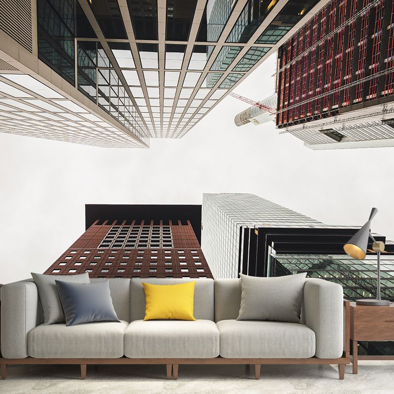 Photography Horizontal City Wall Mural Decal Moisture Resistant for Meeting Room