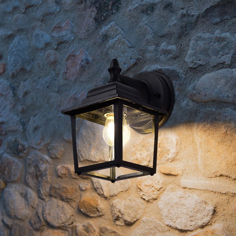 Illuminazione da parete in metallo geometrico stile industriale 1 lampada montata a parete leggera in nero