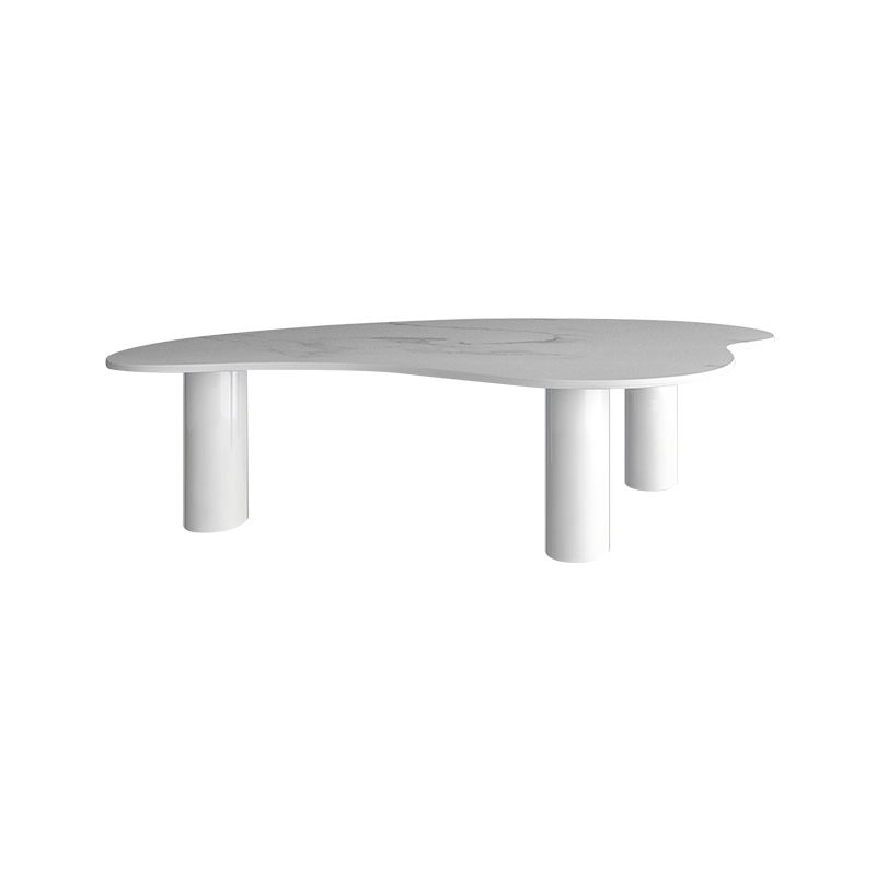 Modern Slate 3 Legs Coffee Table Single White Cocktail Table