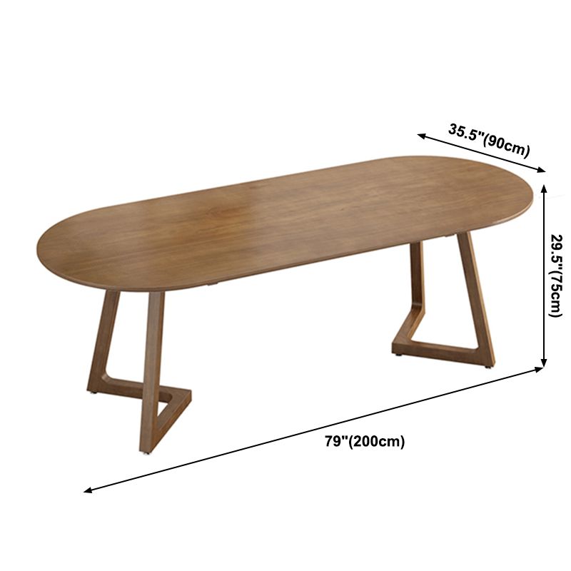 Mesa de comedor moderna de forma oval
