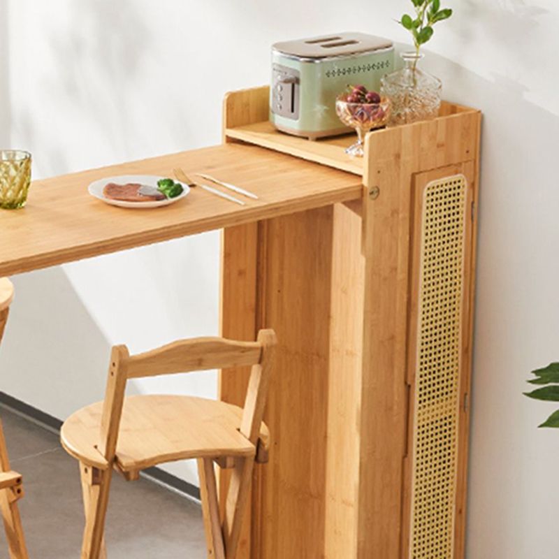 1/3 Pieces Modern Rectangle Wooden Pub Table with High Stools