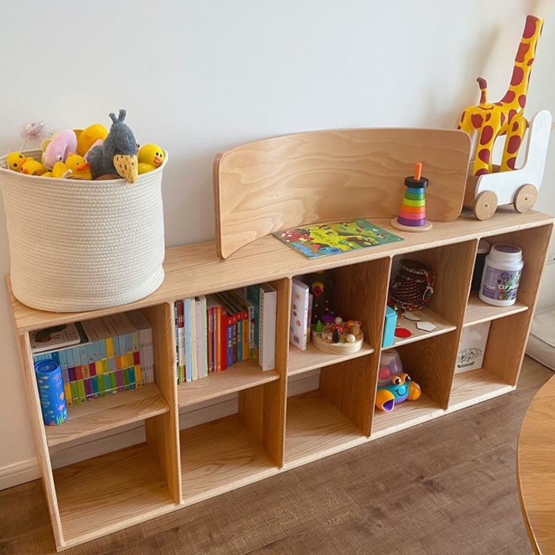 Contemporary Open Back Bookshelf Wooden Bookcase with Shelves