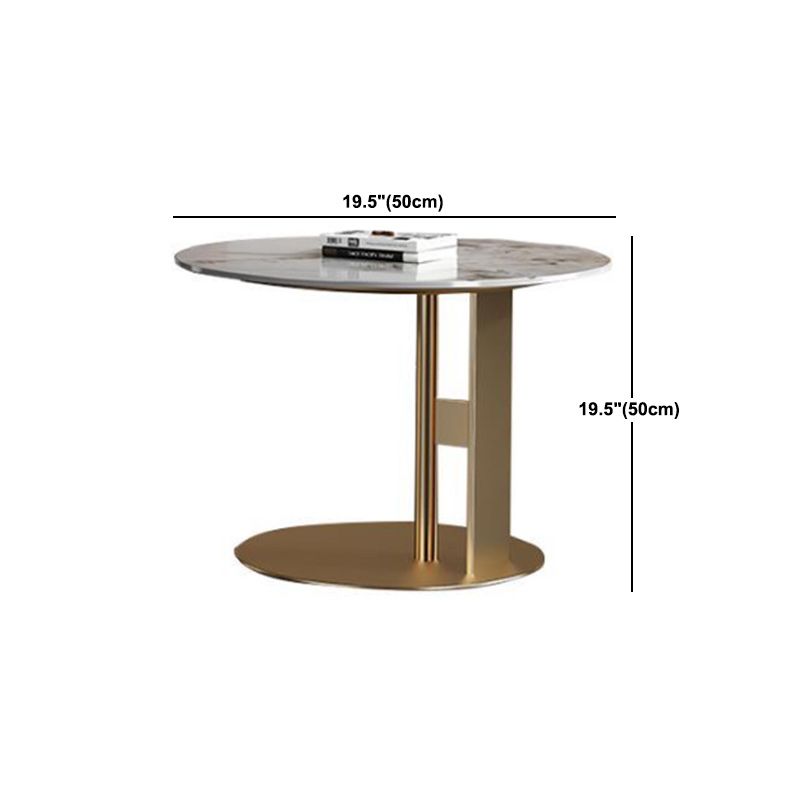 Luxurious Round Stone Coffee Table Set Pedestal Dia 31.5" Cocktail Table